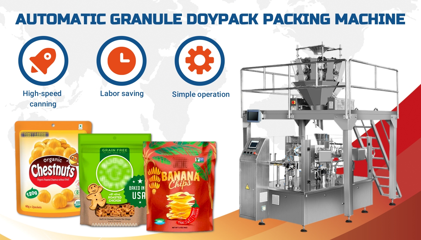 Snacks Premade Pouch Packing Machine With Nitrogen