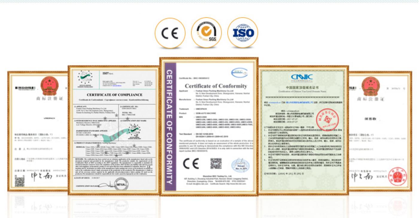 Coffee Packin Machine certificate