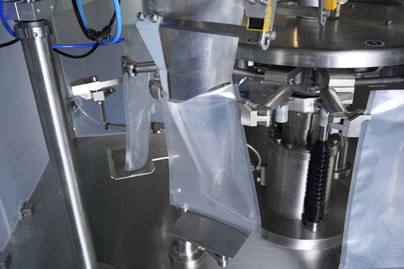 How does a pre-made bag packaging machine work